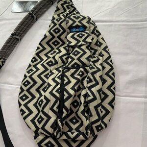 KAVU Geometric Black and Cream Backpack